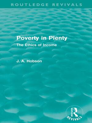 cover image of Poverty in Plenty (Routledge Revivals)